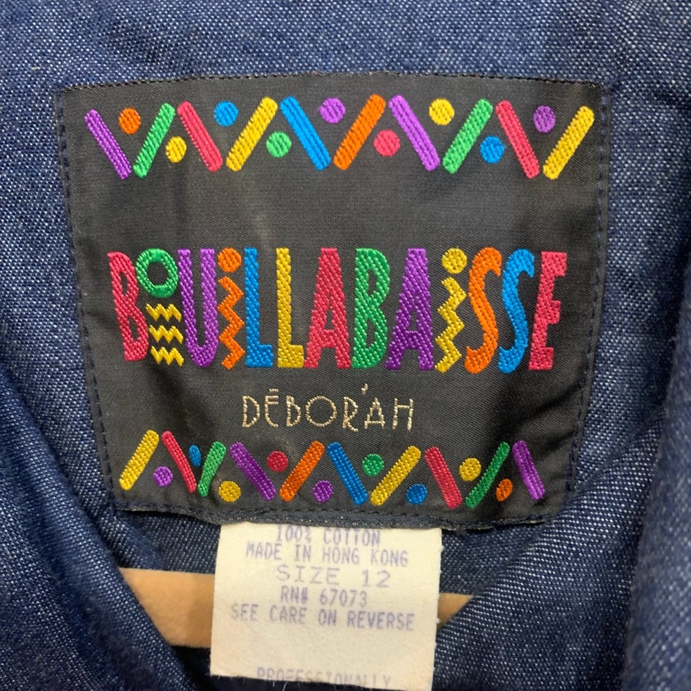 Vintage Bouillabaisse 2 in 1 Multi Color Size 12 Denim Dress. 2908-V - Picture 7 of 10